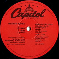 Gloria Jones Bring On The Love (Why Can't We Be Friends Again) VINYL 12" USED