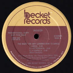 Indeep The Night The Boy Learned How To Dance VINYL 12" USED
