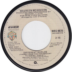 Maureen McGovern Different Worlds USED VINYL 7INCH 45 RPM SINGLE