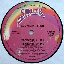Midnight Star Headlines USED VINYL 12INCH 33 S RPM