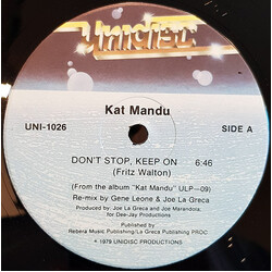 Kat Mandu Don't Stop, Keep On USED VINYL 12INCH