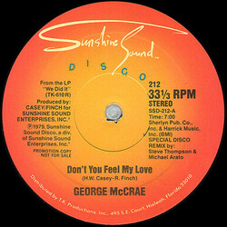 George McCrae Don't You Feel My Love USED VINYL 12INCH 33 S RPM PROMO