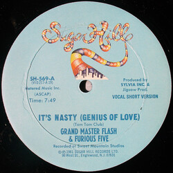 Grandmaster Flash & The Furious Five It's Nasty (Genius Of Love) USED VINYL 12INCH 33 S RPM