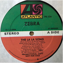 Zebra (8) The La La Song USED VINYL 12INCH 33 S RPM PROMO STEREO