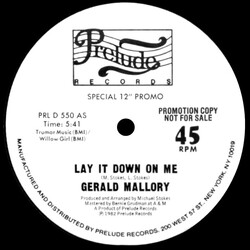Gerald Mallory Lay It Down On Me USED VINYL 12INCH PROMO 45 RPM