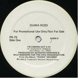 Diana Ross / Mira Waters / Legend (27) I'm Coming Out / Rock And Roll Me / Shake It Lady USED VINYL 12INCH PROMO