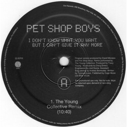 Pet Shop Boys I Don't Know What You Want But I Can't Give It Any More VINYL 12" USED