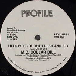 MC Dollar Bill Lifestyles Of The Fresh And Fly USED VINYL 12INCH 33 S RPM PROMO
