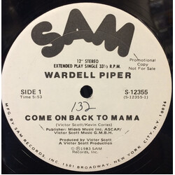 Wardell Piper Come On Back To Mama USED VINYL 12INCH 33 S RPM PROMO