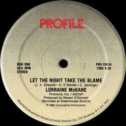 Lorraine McKane Let The Night Take The Blame USED VINYL 12INCH 33 S RPM SINGLE