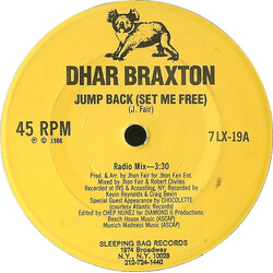 Dhar Braxton Jump Back (Set Me Free) USED VINYL 7INCH 45 RPM