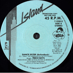 Peech Boys Dance Sister (Biofeedback) USED VINYL 7INCH 45 RPM PROMO STEREO