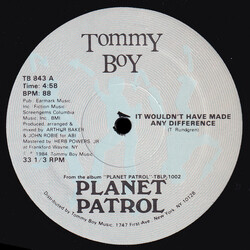 Planet Patrol It Wouldn't Have Made Any Difference / Don't Tell Me USED VINYL 12INCH 33 S RPM