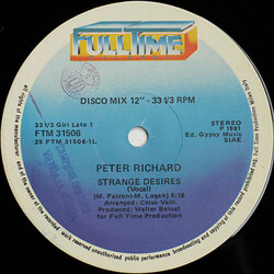 Peter Richard Strange Desires USED VINYL 12INCH 33 S RPM