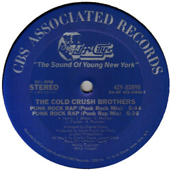 Cold Crush Brothers Punk Rock Rap USED VINYL 12INCH 33 S RPM STEREO