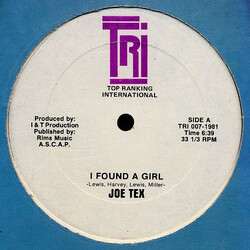 Joe Tex / Fatman Riddim Section I Found A Girl / Cinderella Symphony VINYL 12" USED