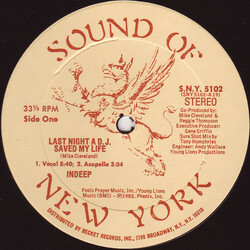 Indeep Last Night A D.J. Saved My Life USED VINYL 12INCH 33 S RPM STEREO