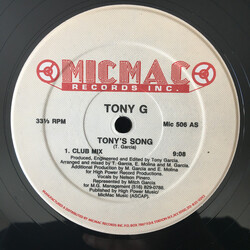 Tony Garcia Tony's Song USED VINYL 12INCH 33 S RPM