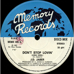 J.D. Jaber Don't Stop Lovin' VINYL 12" USED