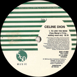 Céline Dion To Love You More USED VINYL 12INCH 33 S RPM PROMO