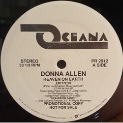 Donna Allen Heaven On Earth USED VINYL 12INCH 33 S RPM PROMO