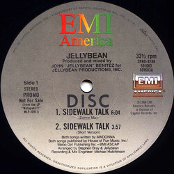 John "Jellybean" Benitez Sidewalk Talk USED VINYL 12INCH 33 S RPM PROMO