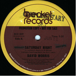 David Morris (3) Saturday Night USED VINYL 12INCH 33 S RPM PROMO