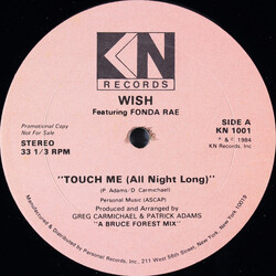 Wish (3) / Fonda Rae Touch Me (All Night Long) USED VINYL 12INCH 33 S RPM PROMO STEREO