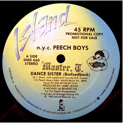 Peech Boys Dance Sister (Biofeedback) USED VINYL 12INCH 45 RPM PROMO
