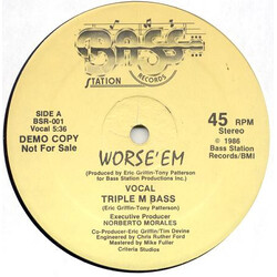 Worse 'Em Triple M Bass VINYL 12" USED