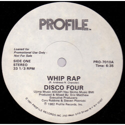 Disco Four Whip Rap / Let It Whip USED VINYL 12INCH PROMO 33 S RPM