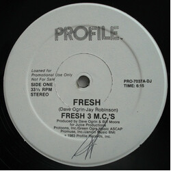 Fresh 3 MC's Fresh USED VINYL 12INCH 33 S RPM PROMO