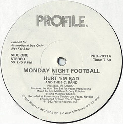 Hurt 'em Bad And The SC Band Monday Night Football USED VINYL 12INCH PROMO 33 S RPM