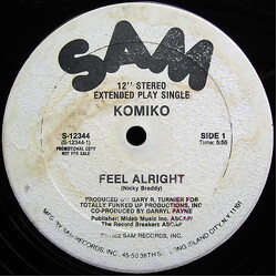 Komiko Feel Alright USED VINYL 12INCH 33 S RPM PROMO