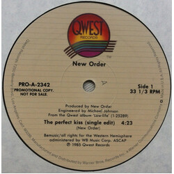 New Order The Perfect Kiss USED VINYL 12INCH 33 S RPM PROMO