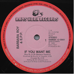 Barbara Roy / Ecstasy, Passion & Pain If You Want Me USED VINYL 12INCH 33 S RPM SINGLE SIDED