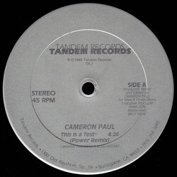 Cameron Paul This Is A Test © VINYL 12" USED