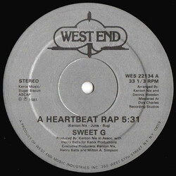 Sweet G A Heartbeat Rap VINYL 12" USED