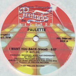 Paulette I Want You Back VINYL 12" USED
