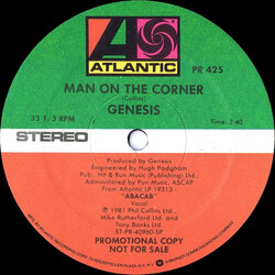 Genesis Man On The Corner USED VINYL 12INCH 33 S RPM PROMO SINGLE