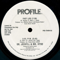 Dr. Jeckyll & Mr. Hyde Fast Life / A.M. P.M. USED VINYL 12INCH 33 S RPM SINGLE PROMO STEREO