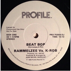 Rammellzee / K-Rob Beat Bop USED VINYL 12INCH 33 S RPM SINGLE PROMO STEREO
