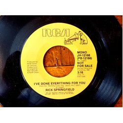 Rick Springfield I've Done Everything For You USED VINYL 7INCH 45 RPM SINGLE PROMO