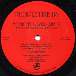 People Like Us (2) Midnight Lover USED VINYL 12INCH 33 S RPM