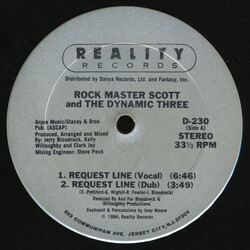 Rock Master Scott And The Dynamic Three Request Line / The Roof Is On Fire VINYL 12" USED