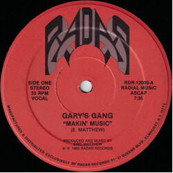 Gary's Gang Makin' Music USED VINYL 12INCH 33 S RPM
