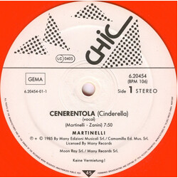 Martinelli Cenerentola (Cinderella) USED VINYL 12INCH 45 RPM MAXI-SINGLE STEREO