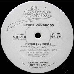 Luther Vandross Never Too Much VINYL 12" USED