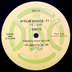 Soweto (2) African Warrior USED VINYL 12INCH 33 S RPM PROMO
