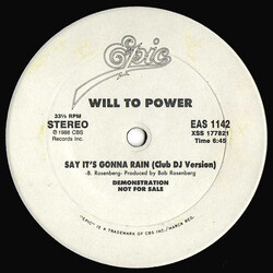 Will To Power Say It's Gonna Rain VINYL 12" USED